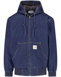 Carhartt - Hooded Denim Zip Jacket - Lyst