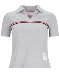 Thom Browne - Three Stripes Knit Polo - Lyst