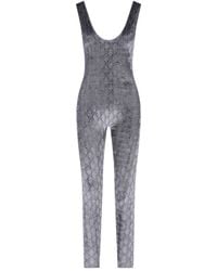 Gucci - Jumpsuit With Gg Crystals - Lyst