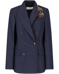 Dries Van Noten - Double-Breasted Embroidered Blazer - Lyst