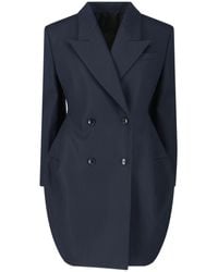 Alaïa - Rounded Double-Breasted Coat - Lyst
