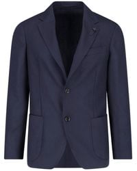Lardini - Single-Breasted Virgin Wool Blazer - Lyst