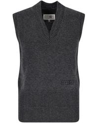 MM6 by Maison Margiela - Wool Gilet - Lyst