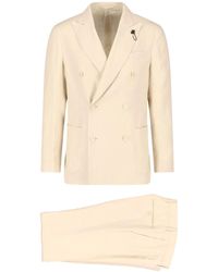Lardini - Double-Breasted Linen Suit - Lyst