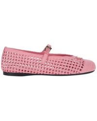 Prada - Logo Mesh Ballet Flats - Lyst