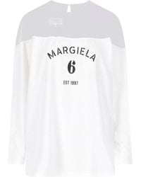 MM6 by Maison Margiela - Printed Logo Jersey Top - Lyst
