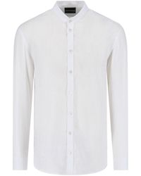Emporio Armani - Mandarin Collar Shirt - Lyst
