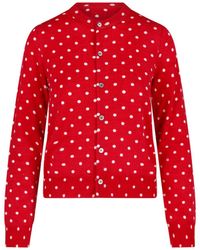 Comme des Garçons - Polka Dot Button-Down Cropped Sweater - Lyst