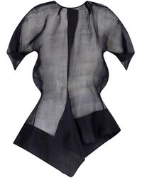KHAITE - Sheer Asymmetric Draped Top - Lyst