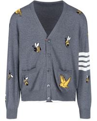 Thom Browne - Cardigan "Birds And Bees" - Lyst