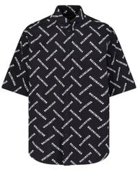 Balenciaga - Logo-print Cotton Shirt - Lyst