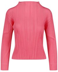 Pleats Please Issey Miyake Turnip & Spinach Top in Pink | Lyst