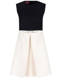 Gucci - Abito in cady bicolor - Lyst