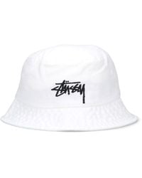 Stussy Mid-Depth Big Stock Snapback Hats in Natural for Men
