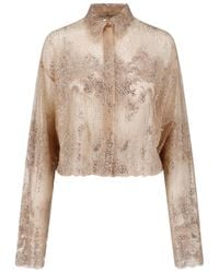 Ermanno Scervino - Lace Shirt With Rhinestones - Lyst