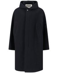 Jil Sander - Virgin Wool Coat With Logo Detail - Lyst