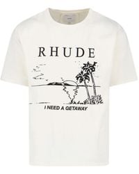 Rhude - Minimalist T-Shirt With Crew Neckline - Lyst