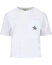 Fendi - T-Shirt Crop Logo - Lyst