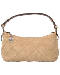 Tory Burch - Bovine Suede Shoulder Bag With Lamb Leather Trim - Lyst