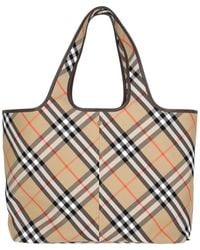 Burberry - "Check" Medium Tote Bag - Lyst
