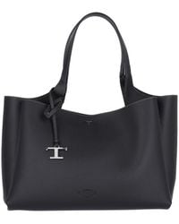 Tod's - T Timeless Medium Leather Tote Bag - Lyst