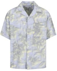 Maison Kitsuné - Azure Floral Print Cotton Camp Shirt - Lyst