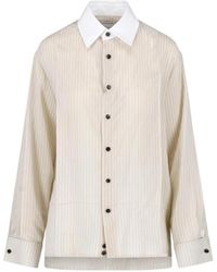 Bottega Veneta - Striped Viscose Shirt - Lyst