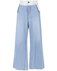 Sacai - Two-Tone Wide Jeans - Lyst