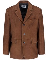 Tonywack - Single-Breasted Suede Blazer - Lyst