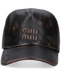 Miu Miu - Lamb Leather Baseball Hat - Lyst