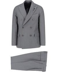 Lardini - Double-Breasted Linen Suit - Lyst