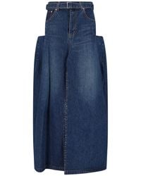 Sacai - Maxi Denim Skirt - Lyst