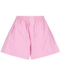 Balenciaga - Striped Elastic-Waist Shorts - Lyst