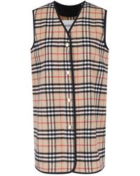 Burberry - Plaid Sleeveless Button-Front Vest - Lyst