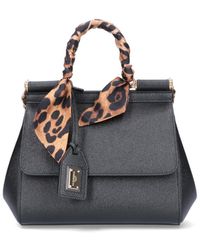 Dolce & Gabbana Small 'sicily' Bag With Foulard - Black