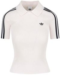 adidas - Ribbed Short Sleeve Polo Shirt - Lyst
