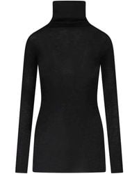 Rick Owens - High-Neck Wool Sweater - Lyst