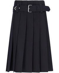 Prada - Wool Midi Skirt - Lyst