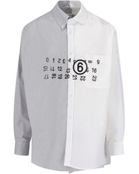 MM6 by Maison Margiela - Asymmetrical Shirt "Numeric" - Lyst
