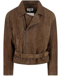 MM6 by Maison Margiela - Biker Jacket Puffer Jackets - Lyst