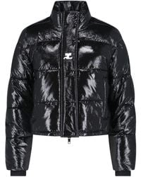 Courreges - Piumino Crop In Vinile - Lyst