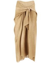Ermanno Scervino - Draped Front Knot Midi Skirt - Lyst