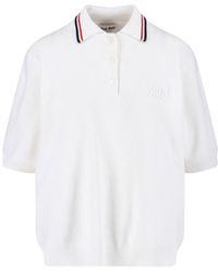 Miu Miu - Polo In Maglia Logo - Lyst