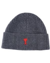 Ami Paris - Wool Logo Beanie - Lyst
