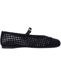 Prada - Logo Mesh Ballet Flats - Lyst