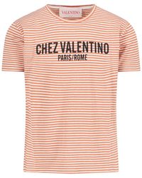 Valentino - 'Chez' Striped T-Shirt - Lyst