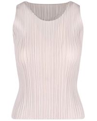 Pleats Please Issey Miyake - Tank Top Plissettato - Lyst