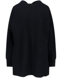 MM6 by Maison Margiela - Wool Blend Knit Dress With Contrasting Back Panel And Logo Detail - Lyst