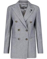 Lardini - Double-Breasted Virgin Wool Blazer - Lyst