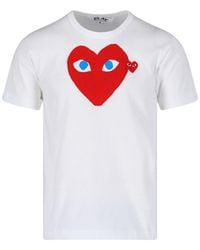 COMME DES GARÇONS PLAY - Logo Cotton T-Shirt - Lyst